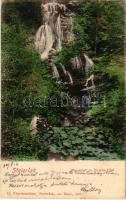 1909 Stájerlak, Steierlak, Stájerlakanina, Steierdorf, Anina; Wasserfall im Kirscha-Tal / Kirscha-völgyi vízesés. G. Florianschütz kiadása / waterfall (fa)