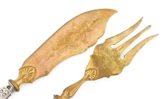 Ezüst(Ag) halas készlet, jelzett, h: 19 cm, bruttó: 91,6 g