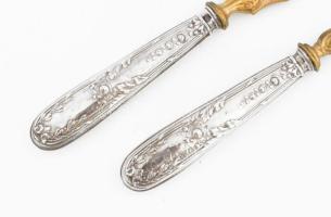 Ezüst(Ag) halas készlet, jelzett, h: 19 cm, bruttó: 91,6 g