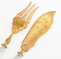 Ezüst(Ag) halas készlet, jelzett, h: 19 cm, bruttó: 91,3 g