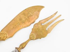 Ezüst(Ag) halas készlet, jelzett, h: 19 cm, bruttó: 90,4 g