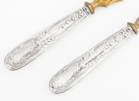 Ezüst(Ag) halas készlet, jelzett, h: 19 cm, bruttó: 90,4 g