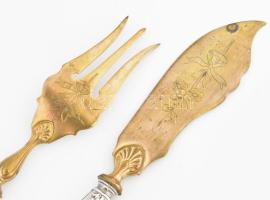 Ezüst(Ag) halas készlet, jelzett, h: 19 cm, bruttó: 89,2 g