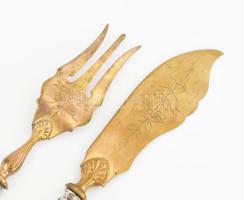 Ezüst(Ag) halas készlet, jelzett, h: 19 cm, bruttó: 90,3 g