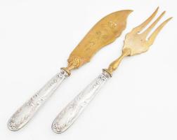 Ezüst(Ag) halas készlet, jelzett, h: 19 cm, bruttó: 91 g