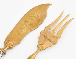 Ezüst(Ag) halas készlet, jelzett, h: 19 cm, bruttó: 91 g