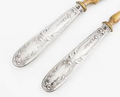 Ezüst(Ag) halas készlet, jelzett, h: 19 cm, bruttó: 91 g