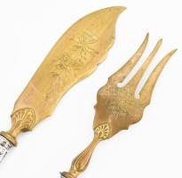 Ezüst(Ag) halas készlet, jelzett, h: 19 cm, bruttó: 91,3 g