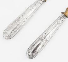 Ezüst(Ag) halas készlet, jelzett, h: 19 cm, bruttó: 91,3 g