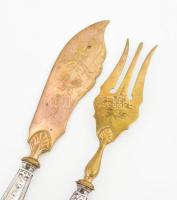 Ezüst(Ag) halas készlet, jelzett, h: 19 cm, bruttó: 90,4 g