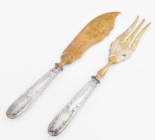 Ezüst(Ag) halas készlet, jelzett, h: 19 cm, bruttó: 90,4 g