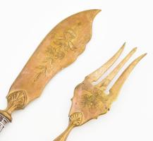 Ezüst(Ag) halas készlet, jelzett, h: 19 cm, bruttó: 90,4 g