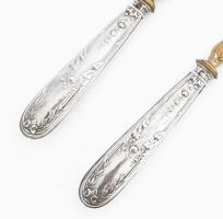 Ezüst(Ag) halas készlet, jelzett, h: 19 cm, bruttó: 90,4 g