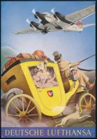 cca 1936-1945 Deutsche Lufthansa náci poszter. Ofszet, papír, szign.: Ullmann. Egyik sarkán kis törésnyomokkal, 29x20 cm