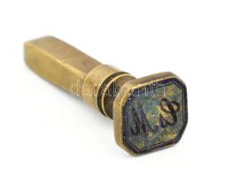 Monogramos réz pecsétnyomó, h: 4 cm