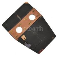 Lissigret antik Jugendstil (szecessziós) sztereoszkóp kukker, karton, üveg, sérült, hiányos, 15x11,5...