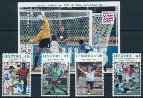 World Cup USA 4 stamps + block, Labdarúgó VB, USA 4 érték + blokk