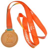 2017. "FINA Vizes Világbajnokság" kétoldalas, aranyozott bronz díjérem eredeti szalagon (6...