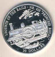 Libéria 2001. 20$ Ag "Princess Royal vonat" T:PP