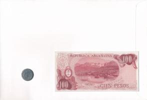 Argentína 1964. 5P + 1977. 100P felbélyegzett borítékban, bélyegzéssel T:AU patina, AU
Argentina 19...