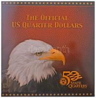 Amerikai Egyesült Államok 1999-2008. 1/4$ aranyozott Cu-Ni "50 Állam" (50xklf), nagyalakú ...