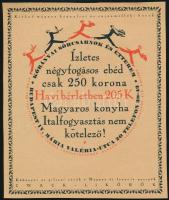 cca 1920-1925 Kőbányai Sörcsarnok és Étterem reklámlap, 20x17 cm