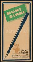 cca 1920-1930 Montblanc töltőtoll reklámlap, 20,5x10,5 cm