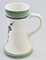 Iparművész mázas kerámia korsó. Jelzett 18 cm