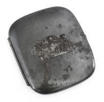 1916 3. Weichnachten im Felde (Harmadik frontkarácsony) feliratos plakettes fém cigaretta tárca. 8x10 cm / Cigarette holder WW. I .