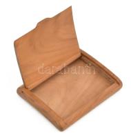 1916 I,. világháborús faragott fa cigaretta tárca Ferenc József és Vilmos császár arcképével 9x11 cm