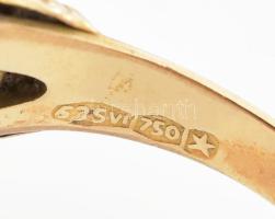 Arany (Au) 18 K gyűrű, jelzett, méret: 64, nettó: 6,3 g