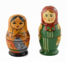 2 db Matrjoska baba, 3 és 6 részes 9, 12 cm