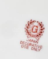 Japán mázas porcelán fali dísztányér. Kézzel fesett, jelzett,minimális kopással 21 cm