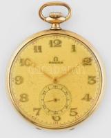 Arany (Au) 14 K Omega zsebóra, jelzett, jár, d: 5 cm, bruttó: 68,3 g