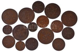 Svédország 1875-1907. 1ö-5ö bronz (16xklf) T:VF,F Sweden 1875-1907. 1 Öre - 5 Öre bronze (16xdiff) C...