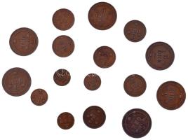 Svédország 1874-1907. 1ö-5ö bronz (16xklf) T:VF,F Sweden 1874-1907. 1 Öre - 5 Öre bronze (16xdiff) C...