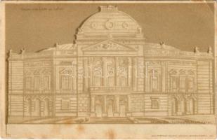 Wien, Vienna, Bécs; Deutsches Volkstheater / theatre, Kunstanstalt 'Kosmos' 301. hold to light litho (fl)