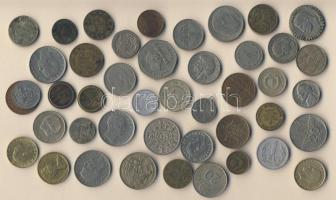 27dkg vegyes világpénz, jobbakkal + 2db magyar bankjegy T:vegyes