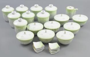 Világító katicabogár japán szusizó és teás készlet 9 személyes. Nagyon sok részes. Kézzel festett, j...