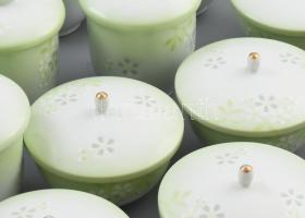 Világító katicabogár japán szusizó és teás készlet 9 személyes. Nagyon sok részes. Kézzel festett, j...