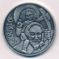 ~2000. Szent Kristóf / Társadalombiztosításért ezüstpatinázott fém emlékérem (42,5mm) T:AU