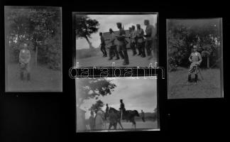 cca 1940 M. kir. katonai negatívok, 4 db, 6×9 cm