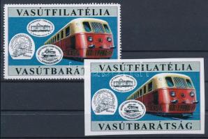 Vasútfilatélia- Vasútbarátság fogazott és vágott levélzáró