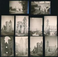 1929 A zsámbéki templom romjai és környéke, 10 db fotó, 4×6 cm