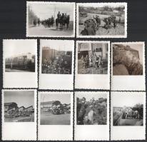 cca 1940 M. kir. tüzérek géppuskával és ágyúval, 10 db fotó, 11×7 cm