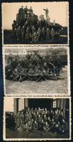 cca 1940 M. kir. katonák, 3 db fotó, 6×9 cm