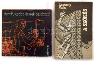 Lászlóffy Csaba: 2 műve:   A szerző, Lászlóffy Csaba (1939-2015) József Attila-díjas erdélyi magyar költő, író, műfordító, esszéista által Bujdosó Alpár (1935-2021) költő, mérnök, a Magyar Műhely szerkesztője a magyar avantgarde kiemelkedő alakja részére DEDIKÁLT példány.  Levelek az időből. Versek. Bukarest, 1976, Kriterion. Kiadói kartonált papírkötés, kiadói papír védőborítóban.;   A szökés. Kolozsvár, 1990, Dacia. Kiadói papírkötés.;