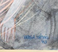 Varga Mátyás (1910-2002): Pihenő nemtő, 1969. Monotípia, papír, jelezve jobbra lent, hátoldalán auto...