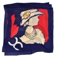 CC kendő, jelzett, 100% Silk, jó állapotban, kb. 176x72 cm