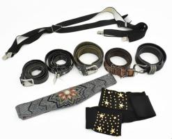 5 db bőr öv + egy hózentróger plusz más övek